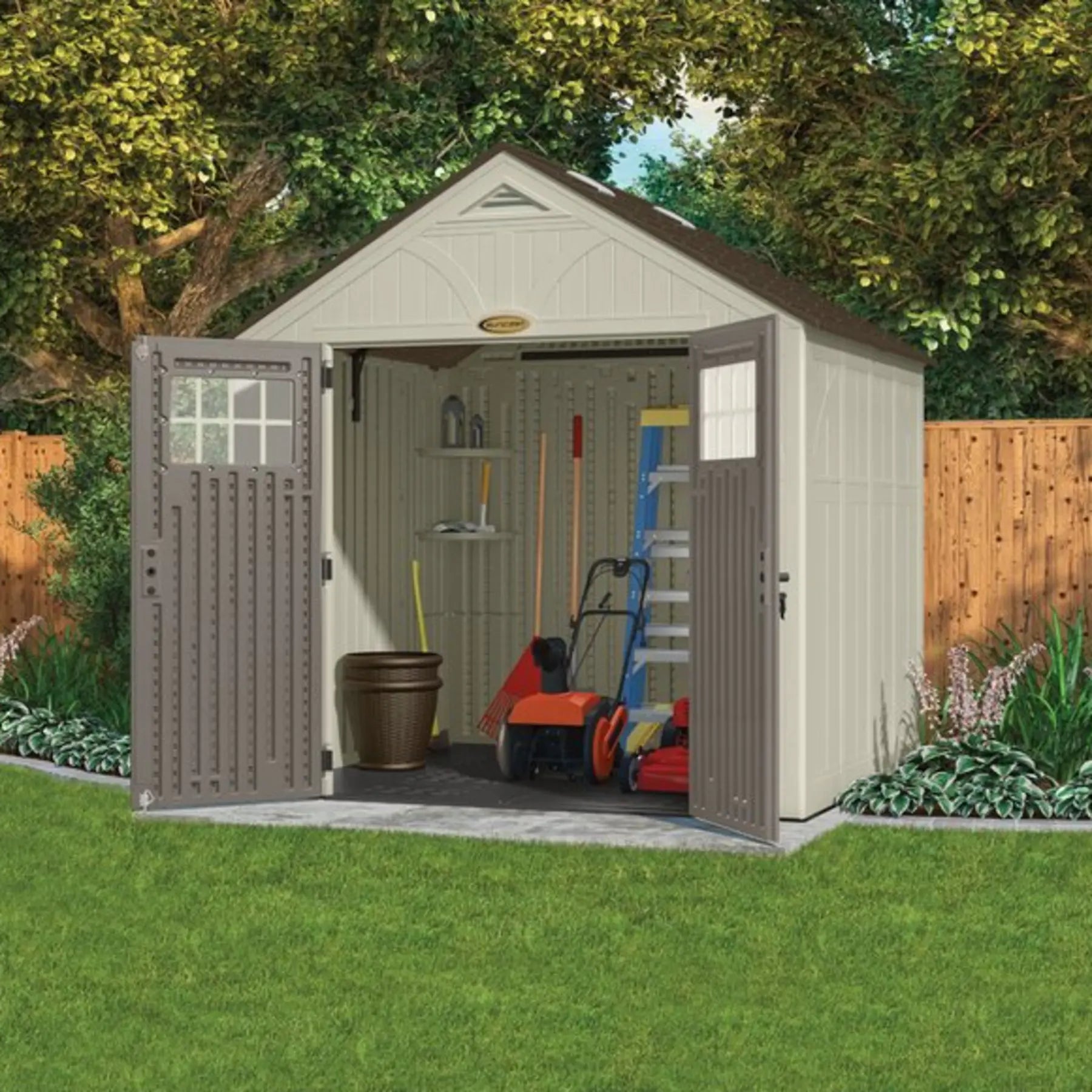 Suncast Tremont 8 ft. W x 7 ft. D Resin Storage Shed